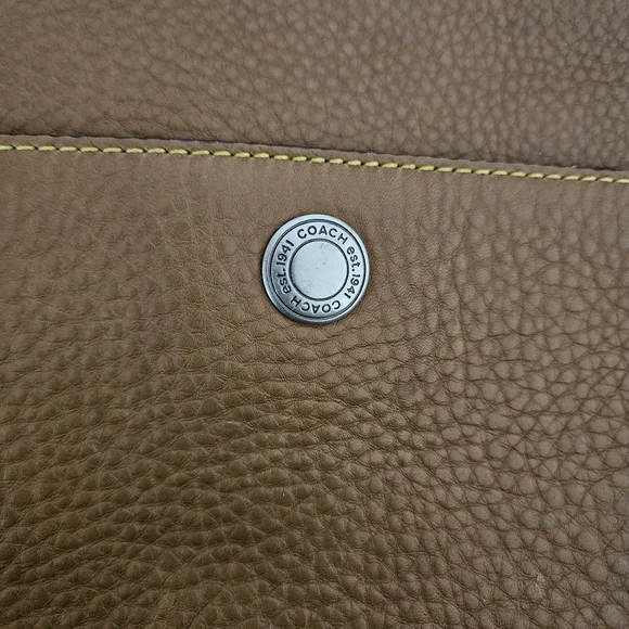 Coach Chelsie Pebbled Leather Shoulder Bag in Brown - Picture 9 of 9